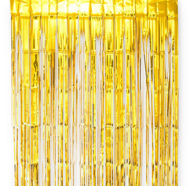 Metallic Foil Fringe Curtain Photo Backdrop - Gold