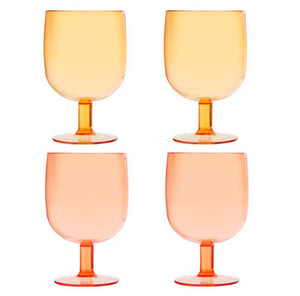 Pink/Orange Wine Glass set
