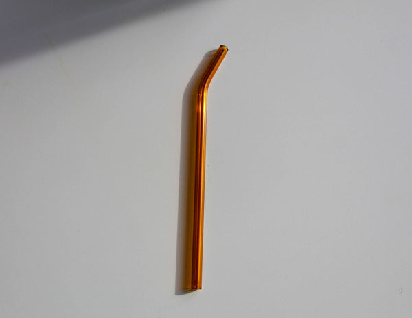 Orange Glass Straw