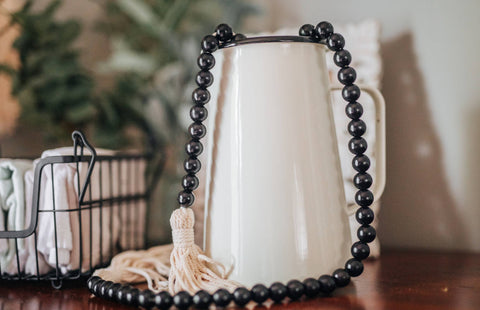 Black Wood Bead Garland